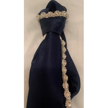 Navy w/Rhinestone Necktie 